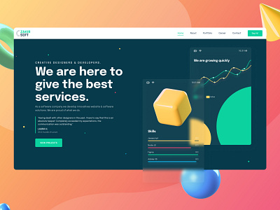 Zakir Soft Homepage Redesign 3d adobexd agency agency logo design hero homepage homepage design illustration image redesign typography ui ux ux ui design vector webdesign website zakirsoft