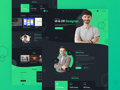 Personal Portfolio - Dark Version adobexd animations cv dark version figma hompage design image landing pages logos personal personal portfolio portfolio portfolio website typography ui uiux ux vector website