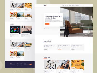 Blogy - Free Figma Blog Themplate adobexd article blog blog post echotemplate fashion figma food free free theme homepage homepage design illustration news read themplate travel blog typography vector website