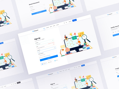 Eduguard- Website Sign In & Sign Up Experience chart create account e learning eduguard figma forget password illustration input input form login login ui minimal sign in signup themeforest ui ux verify your email website design zakirsoft