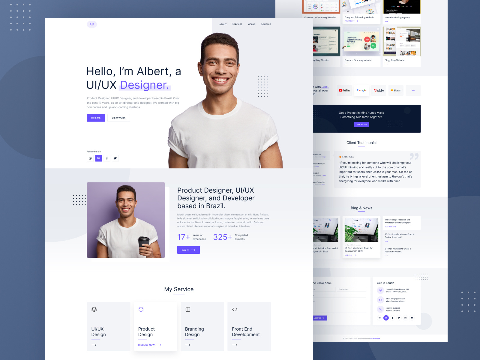 Albert - Personal Portfolio Figma Template by Zafor on Dribbble