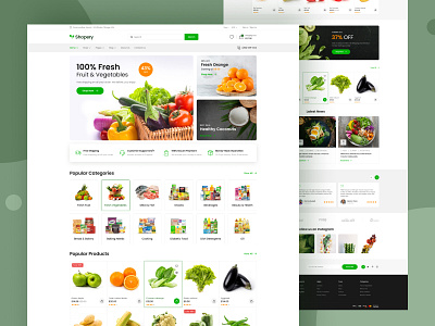 Shopery Grocery eCommerce Website figma homepage landing page shopery template ui vegetables