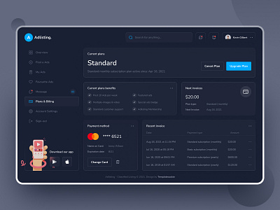 Plans & Billing Dashboard