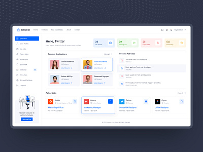 Jobpilot - Job Portal Dashboard figma overview