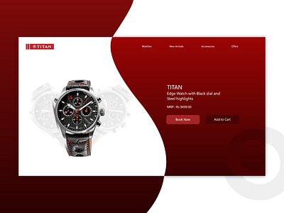Titan Watch I Website UI illustration industrial design new uiux titan watches trending ui uiuxdesign watch website web design