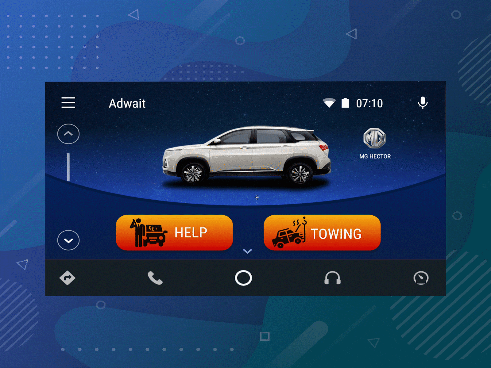 Road Assistance I Android Auto android app design android app development car app car app uiux mg hector new uiux trending ui