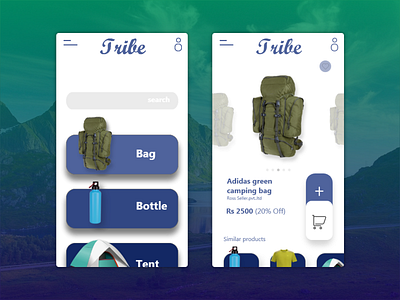 Camping accessories app I Concept e commerce template e commerce ui industrial design new uiux trending ui uiuxdesign
