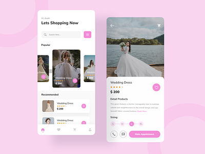 Wedding App android app design design dress ios shopping ui uiux uiuxdesign wedding wedding app wedding card