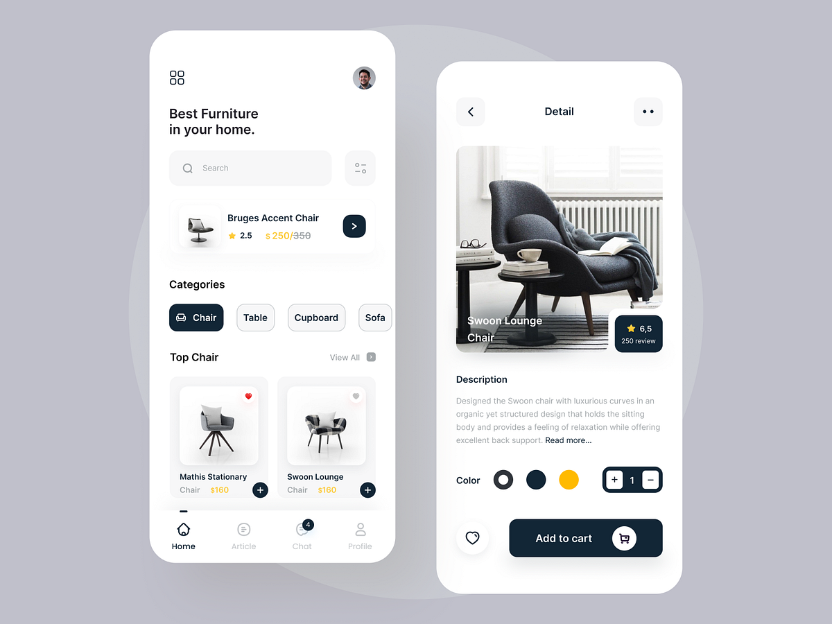 Furniture Shop App by Andri. on Dribbble