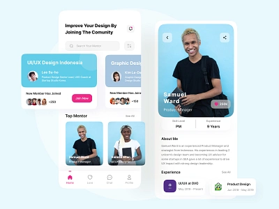 Redesign The Design Thinker App community community app community application design mentor mentor app mobile mobile design ui uidesign uiux uiuxdesign