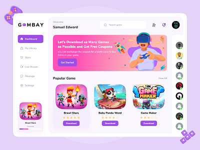 G 🎮 M B A Y - Dashboard Game Store dashboard dashboard design dashboard game design download game game store gaming gaming store mobile mobile design store ui uidesign uiux uiuxdesign