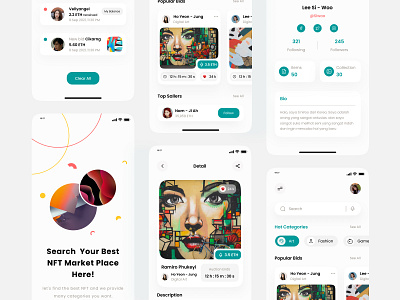 NFT Marketplace Mobile App design design nft layout design mobile mobile app mobile design mobile design nft mobile nft nft nft app nft marketplace nft mobile app ui uidesign uiux uiuxdesign