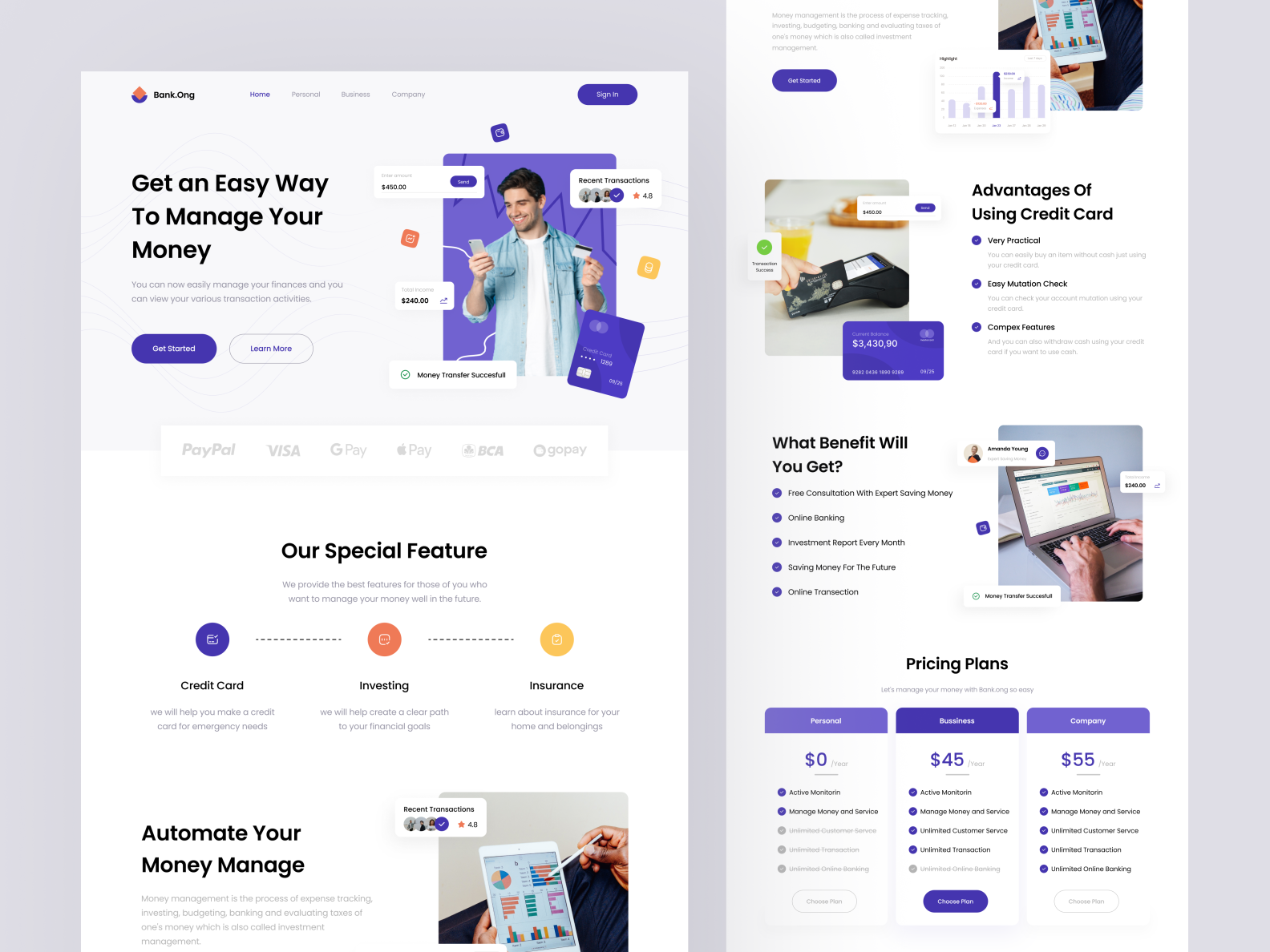 Bank.Ong - Saas Landing Page by Andri. for Pickolab Studio on Dribbble