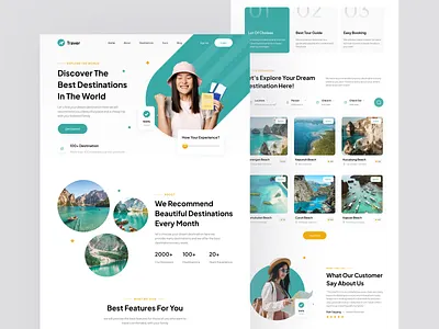 Traver - Travel Landing Page booking booking design design landing page tour tour design travel travel design trip trip design ui uidesign uiux uiuxdesign web web design web design travel