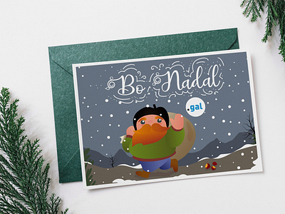 Chirstmas Postcard 'O Apalpador' .gal apalpador character christmas card design dominio galicia illustration puntogal website domain