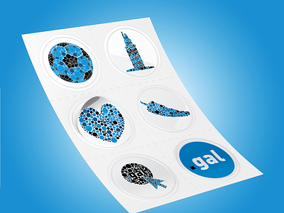 Stickers Puntogal design dots football galicia heart hercules illustration illustrator internet pepper puntogal stickers tower vector