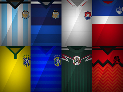 World Cup 2014 America's Block america argentina brazil brazil2014 design flat illustration mexico usa world cup