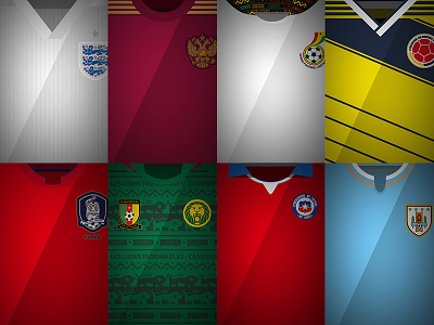 World Cup 2014 Rest of the World Block 2.0 brazil2014 chile colombia design england flat ghana illustration korea russia uruguay world cup
