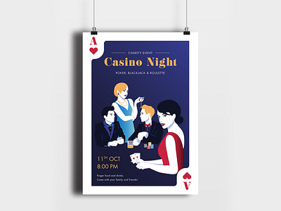 Poster - Casino Night casino design illustration illustrator poster poster design vector