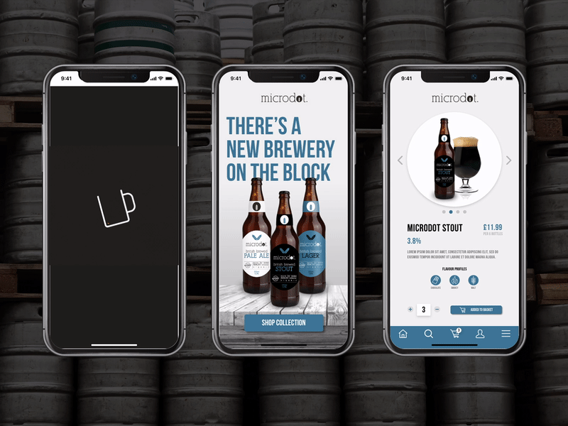 Ecommerce Mobile App - Microdot Brewery animation app branding branding design ecommerce ecommerce app loader logo design mobile mobile app mobile ui product design ui ux ui design ui ux design web design website
