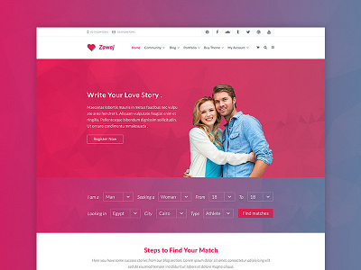 Zawaj - Dating PSD Template