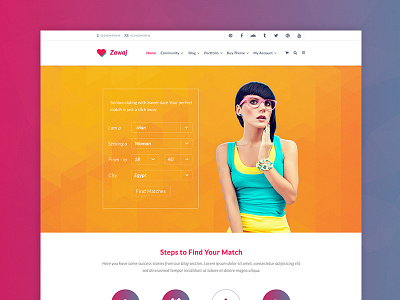 Zawaj - Dating PSD Template