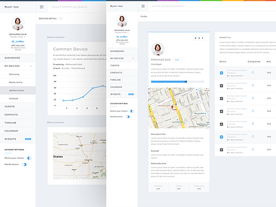 Hyper App - device & profile page admin app branding dashboard envato grad graphs landing logo typography ui