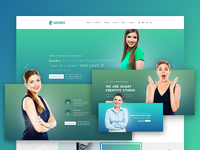 Anubis business template creative interface landing page note portfolio simple studio