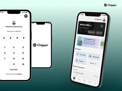Concept UI Design - Chipper cash mobile app prototyping ui ux