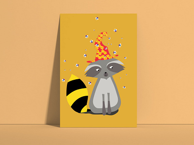 Moody Racoon animal bee bother design hive illustration illustrator meh moody racoon unicorn utopia