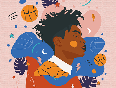 Bball dream basketball black boy champion colorful dream illustration illustrator minimalist nba sport star tshirt young