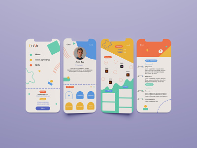 CV App UI design concept abstract android application colorful concept creative curriculum cv interface ios jobs minimalist mobile app persona professional skills ui uidesign userthinking uxdesign