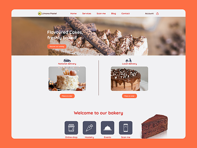 Cake Shop Landing page UI design bakery cake cakebrand cakeshop casestudy catering chocolate colorful delivery dessert figma food fruits homepagedesign landingpage minimalist pastel shopexperience sweets uidesign