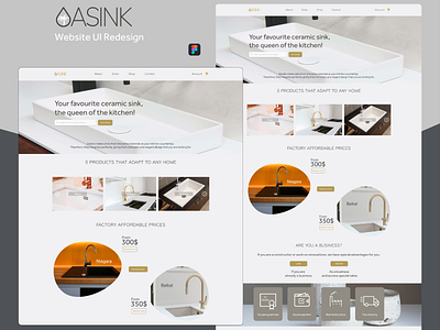 Oasink Website Redesign abstract casestudy colordesign creative decoration desktop figma housebuild interface interiordesign kitchen minimalist professional sink skills transport uidesign userthinking webdesign websiteredesign