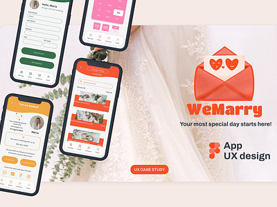 Wedding planner App UX design app appdesign casestudy ceremony concept couple interface ios learning love minimalist organising planner preview professional rings typography ui uidesign wedding