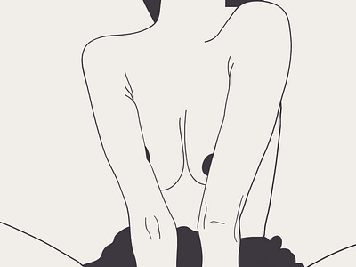 Sassy - Nude in bed bed black white body female illustration illustrator ink nude nudeart sexy silhouette