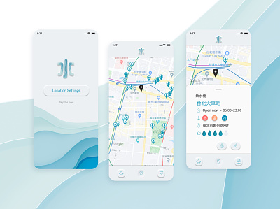 飲水地圖 APP ''Water Map APP'' app design refill ui water waterfill
