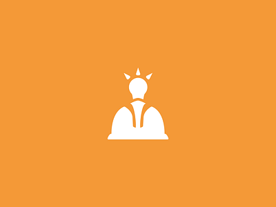 Think Engineer app brand branding design engineer helmet icon idea lamp light logo orange vector white
