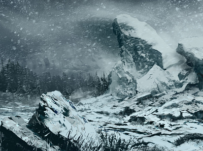 Winter is Coming design environment forest illustration landscape rocks