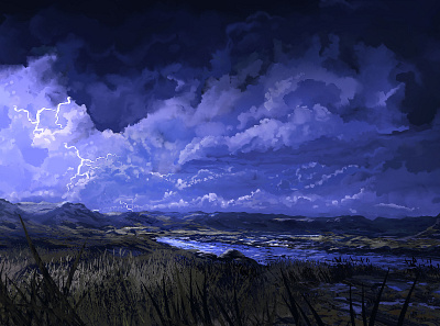 Land of Lightning environment landscape lightning storm thunder