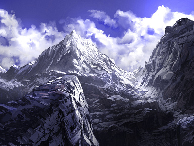 The Summit blue sky clouds environment landscape mountain rock snow winter