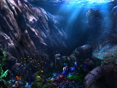 The Deep fish landscape ocean sea water