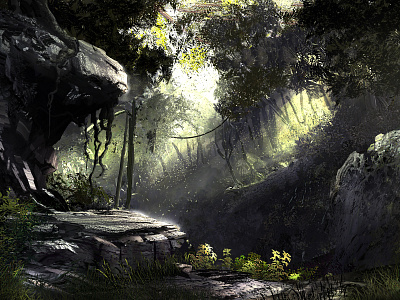 Grey Jungle environment forest green jungle landscape trees