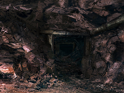 End of the Mine environment landscape mine minecraft rocks scenery subterranean underground