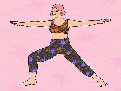 Yoga at home colorful colorpalette digital illustration illustration woman illustration