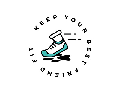 Keep Your Best Friend Fit branding design flat icon logo