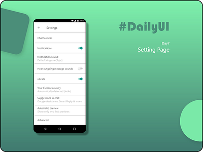 DailyUI day7-Setting Page 100 100 daily ui 100days app appdesign daily dailyui dailyui day7 setting page dailyui day7 setting page dailyuichallenge day7 mobile ui setting settings page ui ux