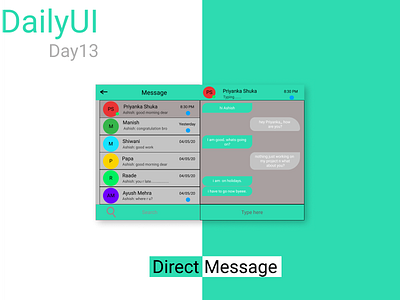 Direct Message: dailyUI Day13 100 100 daily ui appdesign dailyui dailyuichallenge design directmessaging illustraion illustration vector web