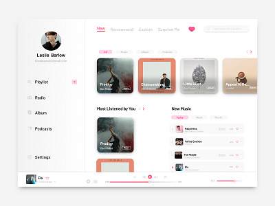 Daily Ui - Music Player app ui clean ui daily daily ui gradient music app music player music player ui redesign