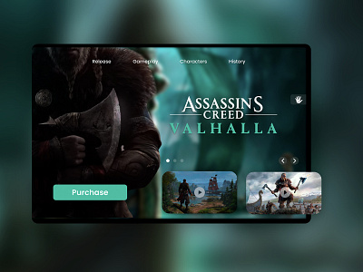 Gaming Website UI Landing Page AC Valhalla